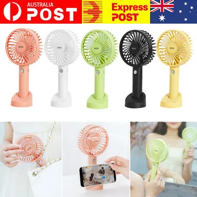 $9.80 • Buy Portable Hand-held Desk Fan Cooling Cooler USB Air Rechargeable 3 Speed Mini