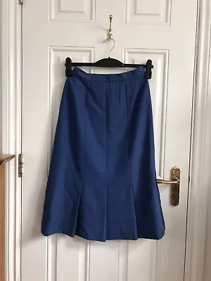Vintage Blue Jaeger 100% Wool Skirt Pleated Size S 8 10 Small • £15