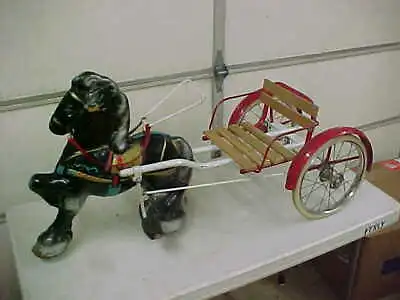 Vintage Mobo Pressed Steel Pedal Horse With Cart! • $550