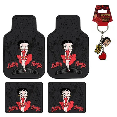 New Betty Boop Skyline Red Dress Car Truck SUV Front Rear Back Rubber Floor Mats • $49.78