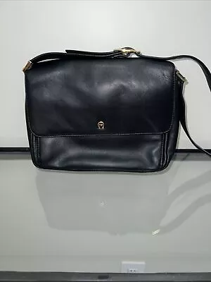 Vintage Etienne Aigner Black Leather Crossbody Bag Purse 1990’s • $25.95