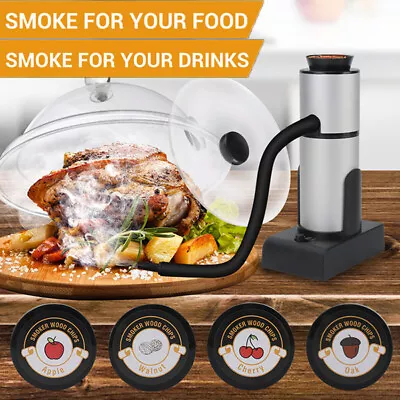 Cocktail Smoker Tool Kit Infuser Cover Wood Chips For Meat Cheese Whiskey Drink • £49.99