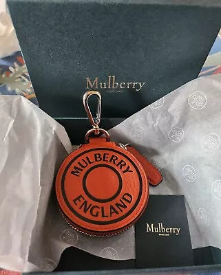 MULBERRY ROUND POUCH COIN PURSE / Rust Orange With Box • £21.72