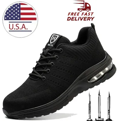 Mens Work Safety Steel Toe Shoes Tennis Lightweight Sneaker Indestructible Boots • $33.29