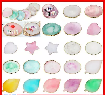 Nail Art Resin Agate Palette Gel Painting Mixing Jewelry Display Plate Dish * • $5.18