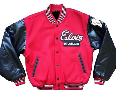 King Of Rock Elvis Presley In Concert Trendy Wool Vintage Varsity Jacket • $119.99