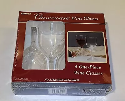 COMET Classicware One-Piece Elegant Acrylic Wine Glasses 8 Oz. Clear 4/Pack  • $10.72