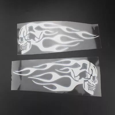 2Pcs Flame Skull Sticker Car Motorcycle Decoration Stickers Emblem Decals Custom • $7.19