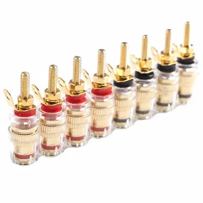 £9.08 • Buy 8pcs 42MM Gold Plated Speaker Terminal Binding Post Amplifier Connector Plug =h