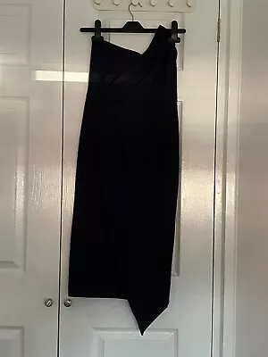 Ladies Missguided Navy Faux Wrap Dress Size 10 • £8