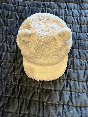 H&M Teddybear Cream Fleece Baseball Hat Baby 6-12 Months • £2