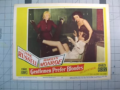 Vtg 1950s Marilyn Monroe Gentlemen Prefer Blondes 1953 Lobby Card V1 • $140