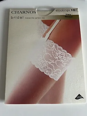 Charnos Bridal Ivory 10denier Stockings Size Medium Bnwt • £5.25