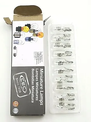 Box Of 10 CEC 2825 Miniature Lamps 12 Volt 4.8 Watts Glass Wedge Base  • $9.99