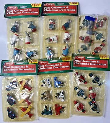 Joybrite  Mini Wood Christmas Ornaments Hand Painted Collectibles Lot 6 • $24.97