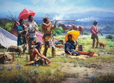 MARTIN GRELLE - PARASOLS & BLACK POWDER - NEW INDIAN PRINT 11x14 • $24.95