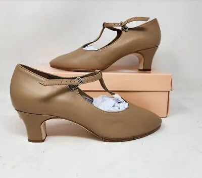 Women's 9 Bloch Chord T-bar Strap 2  Dance Character Shoes In Tan S0383L • $49.99