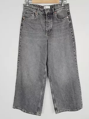 ZARA Womens Size 12 Or US 8 High Rise Wide Leg Cropped Jeans • $75