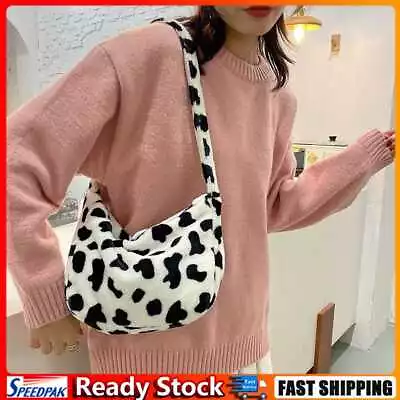 £5.27 • Buy Casual Cow Printed Dumpling Messenger Bag Fashion Plush Female Shoulder Handbags