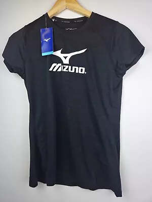 BNWT Mizuno Womens T-Shirt Size S Black Marathon Running Crew Neck Short Sleeve • $19.30