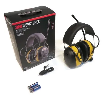 3M Peltor Worktunes AM/FM Headphones With Auxiliary Cable And Set Of Batteries • $155.95