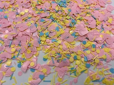 PINK FEET BABY SHOWER  ITS A Girl CONFETTI TABLE SPRINKLES TABLE DECORATIONS  • £1.49