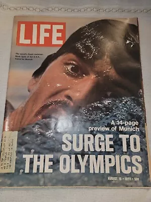 VTG Life Magazine August 18 1972 - World Finest Swimmer Mark Spitz Of The U.S.A. • $19.99