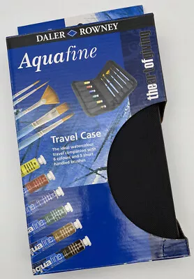 Daler Rowney Aquafine Watercolour Travel Case - 6 X 8ml Paints & 5 Brushes Set • £16.99