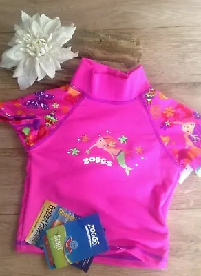 Zoggs MERMAID Baby Rash Vest Top Age 3 Months - Holiday Swiming Pool Beach  • £7.88