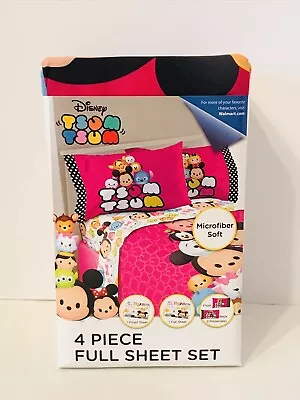 Disney Tsum Tsum 4 Piece Full Sheet Set Bedding Stitch Olaf Tigger Mickey Mouse • $24.99