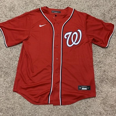 $35.99 • Buy Nike MLB Juan Soto #22 Washington Nationals Replica Jersey Red Men’s Large NWOT