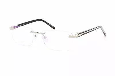 Charriol 75074 C02 Silver Black Men's Rimless Titanium Eyeglasses 59-18-140 Case • $149