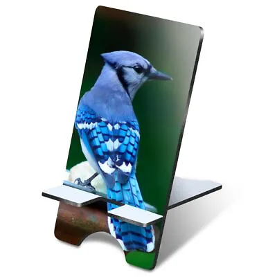 MDF Mobile Phone Stand - Juvenile Blue Jay Bird Nature Wild #53001 • £5.99