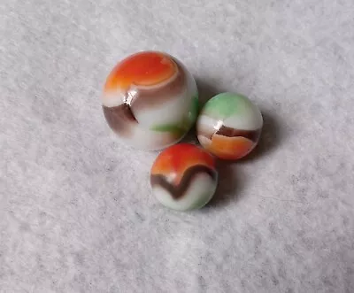 3 Vitro Agate All Red Black Line Marbles Mint! .86 .60 .59 • $4.50