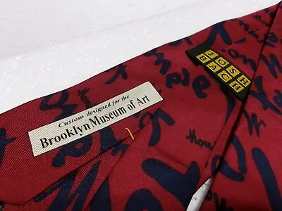 Custom Brooklyn Museum Of Art 1997 Monet Exhibit JOSH BACH Silk Tie Red & Blue • $39.95