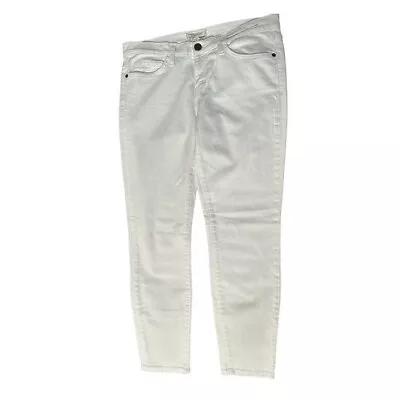 CURRENT/ELLIOTT Jeans Womens 29 White Sugar Denim The Stiletto Mid Rise Skinny • $37.88