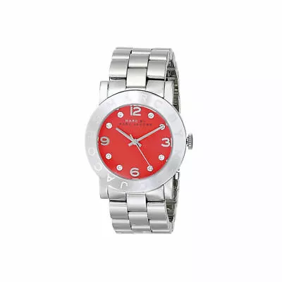 Marc By Marc Jacobs Red Dial Stainless Steel Ladies Amy Watch MBM3302 • $139.95