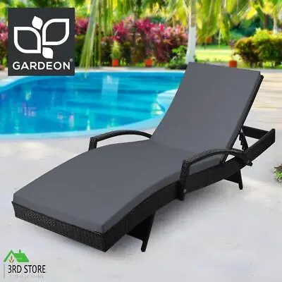 $166.50 • Buy Gardeon Outdoor Sun Lounge Wicker Lounger Patio Furniture Rattan Garden Recliner