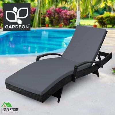 $166.50 • Buy Gardeon Outdoor Sun Lounge Wicker Lounger Patio Furniture Rattan Garden Recliner