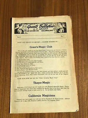 Grant's Magic Club Grant's Bulletin U.F. Grant 89 Lechner Ave Columbus Oh • $19.99