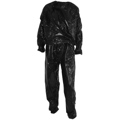 $21.99 • Buy Heavy Duty Fitness Weight Loss Sweat Sauna Suit Exercise Gym -Rip Black XXLzz