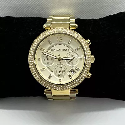 Michael Kors Parker MK5354 Women's Gold Stainless Steel Analog Dial Watch JNA617 • $59.99