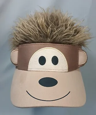 Flair Hair Hat Fun Monkey Face Visor Faux Fur Adjustable Cap XLNT Fast Shipping • $5.22