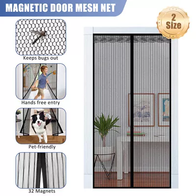 Magnetic Screen Door Heavy Duty Hands-Free Mosquito Mesh Anti Bugs Fly Curtain • $13.39