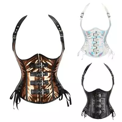 Women Elastic Underbust Corset Bustier Waist Training Cincher Adjustable Corsets • £22.93