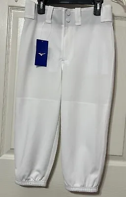 MIZUNO Youth Girls Prospect Softball Pants WHITE NWT Size L • $16.99