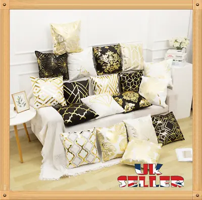 New 18 X18 Inch GOLD POLYESTER CUSHION COVER PILLOW CASE HOME SOFA DECOR • £3.79