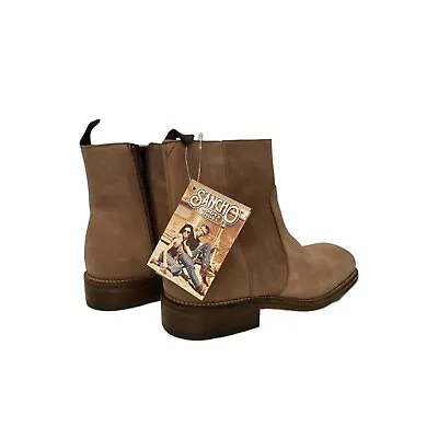 £70 • Buy Sancho Vintage Tan Brown Square Toe Cowboy / Cowgirl Ankle Boots - Crazy EU40