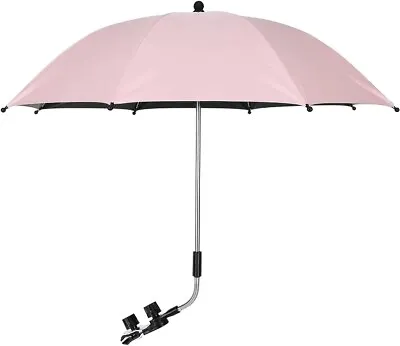 Universal UV Parasol Sun Canopy Pushchairs Pram Buggy Clip On Stroller Umbrella • £12