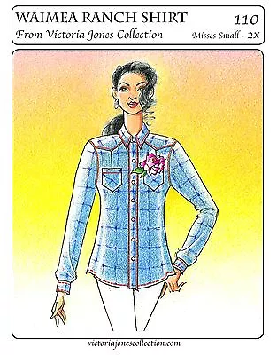 Ladies' Waimea Ranch Shirt Sizes S-2X - Victoria Jones Sewing Pattern # 110 • $15.95